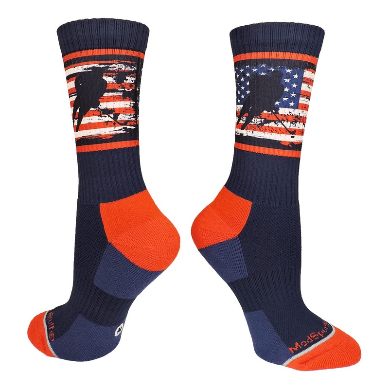 USA Flag Hockey Player Athletic Crew Socks