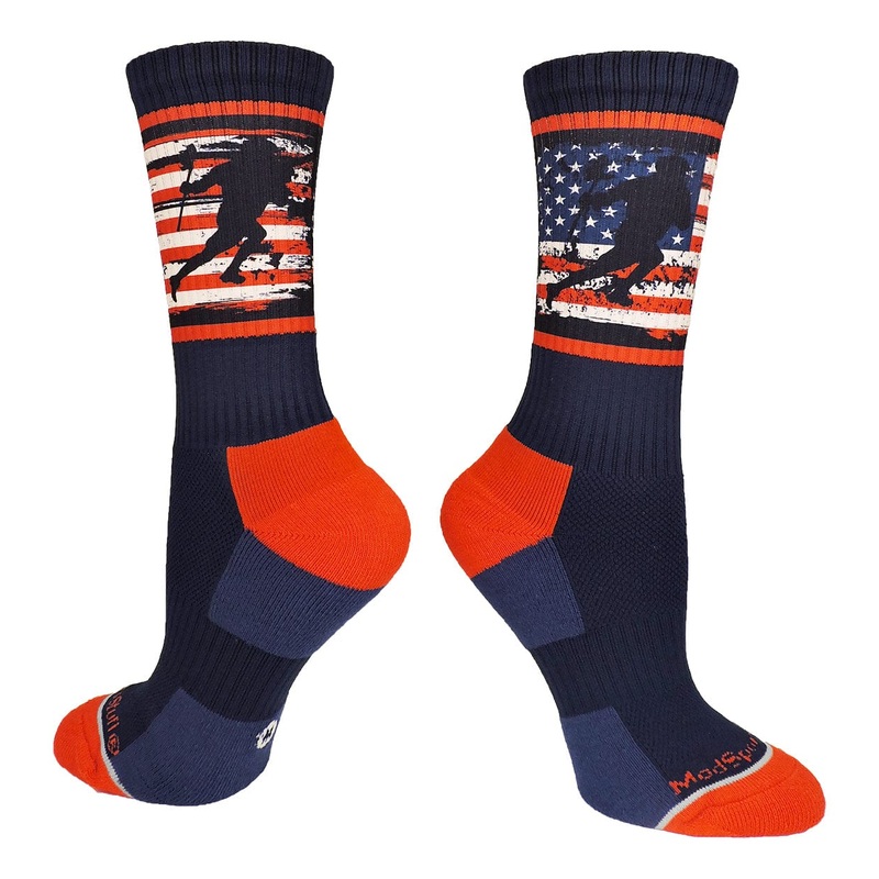 USA Flag Lacrosse Player Athletic Crew Socks