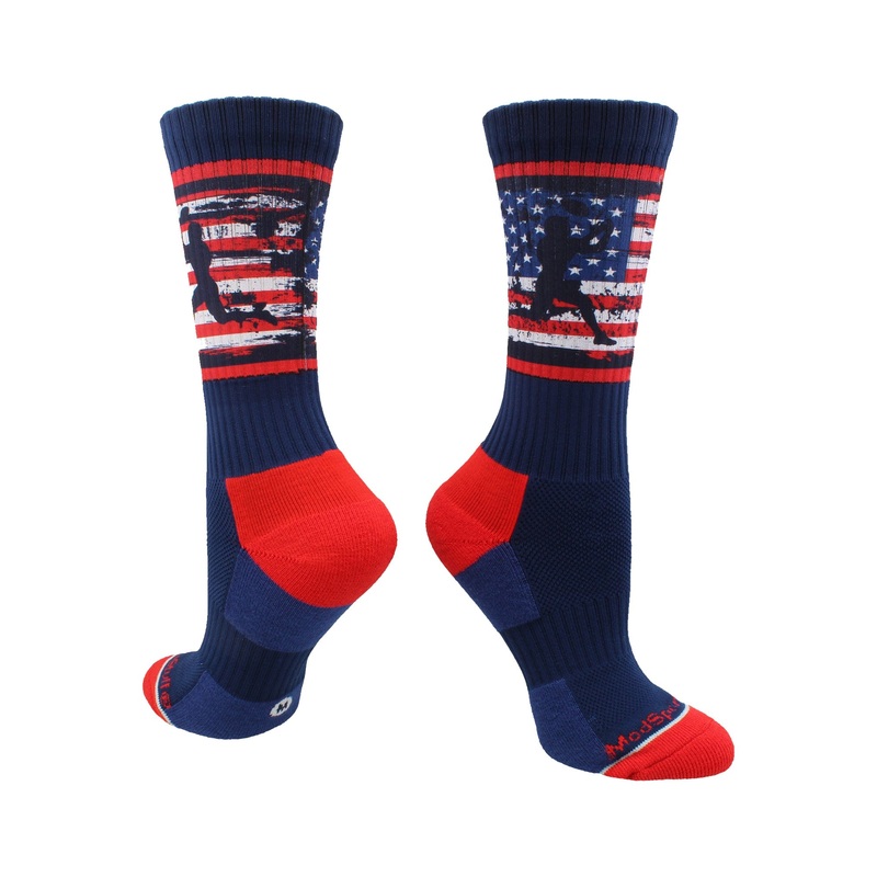 USA Football Socks with American Flag and Player Crew length