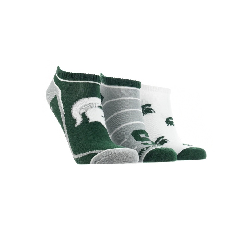 Michigan State Spartans No Show Socks Full Field 3 Pack