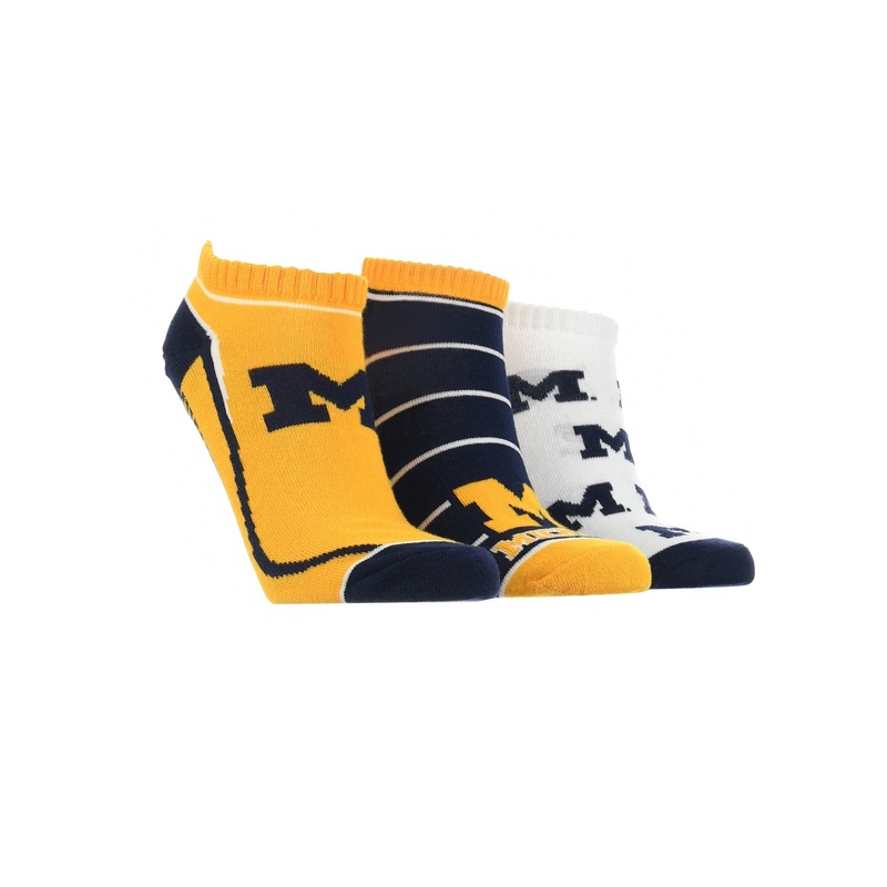 Michigan Wolverines No Show Socks Full Field 3 Pack
