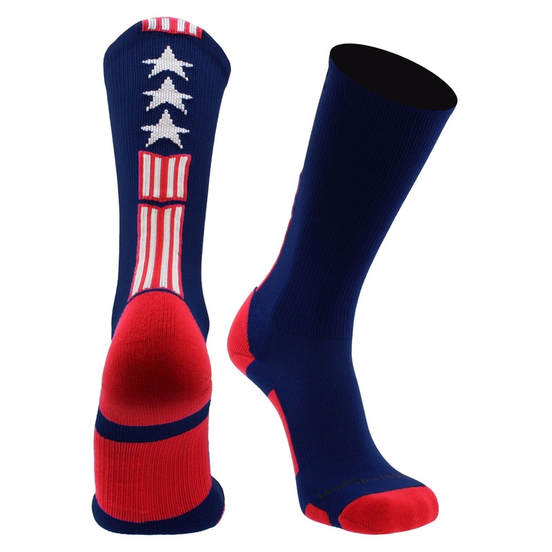 Patriot USA Flag Stars and Stripes Athletic Crew Socks (multiple colors)
