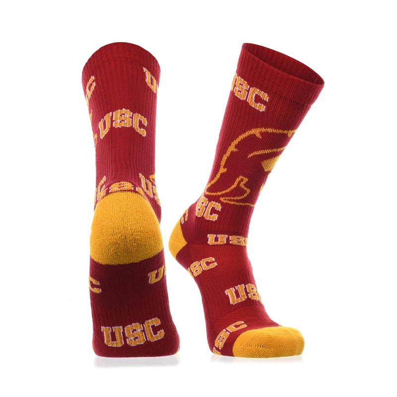 USC Trojans Mayhem Crew Socks|USC Red/Gold|Medium|Large