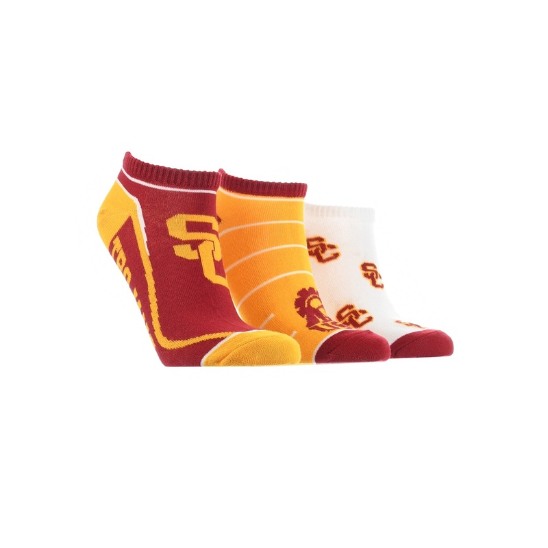 USC Trojans No Show Socks Full Field 3 Pack