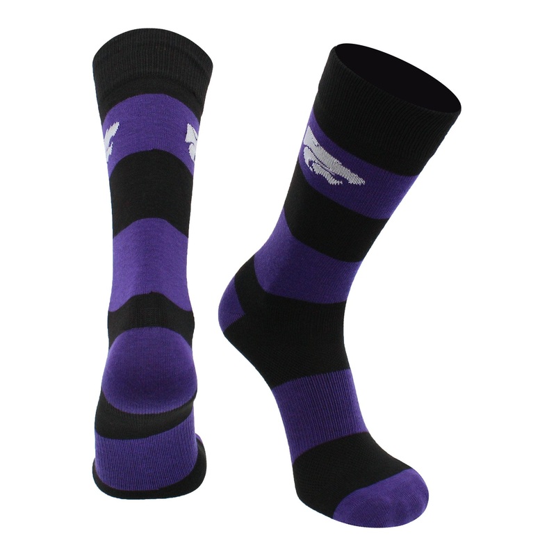 Kansas State Wildcats Socks Game Day Striped Crew Socks