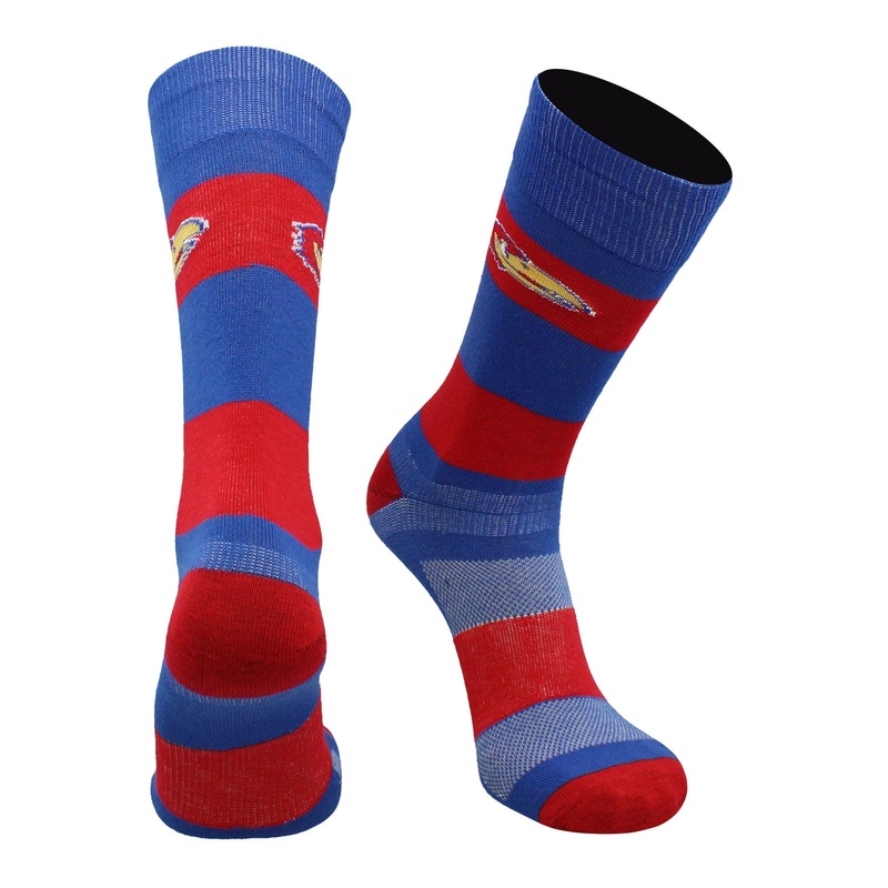 KU Kansas Jayhawks Socks Game Day Striped Crew Socks