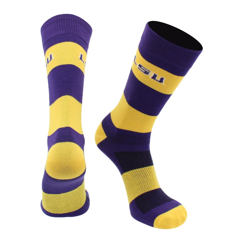 LSU Tigers Socks Game Day Striped Crew Socks
