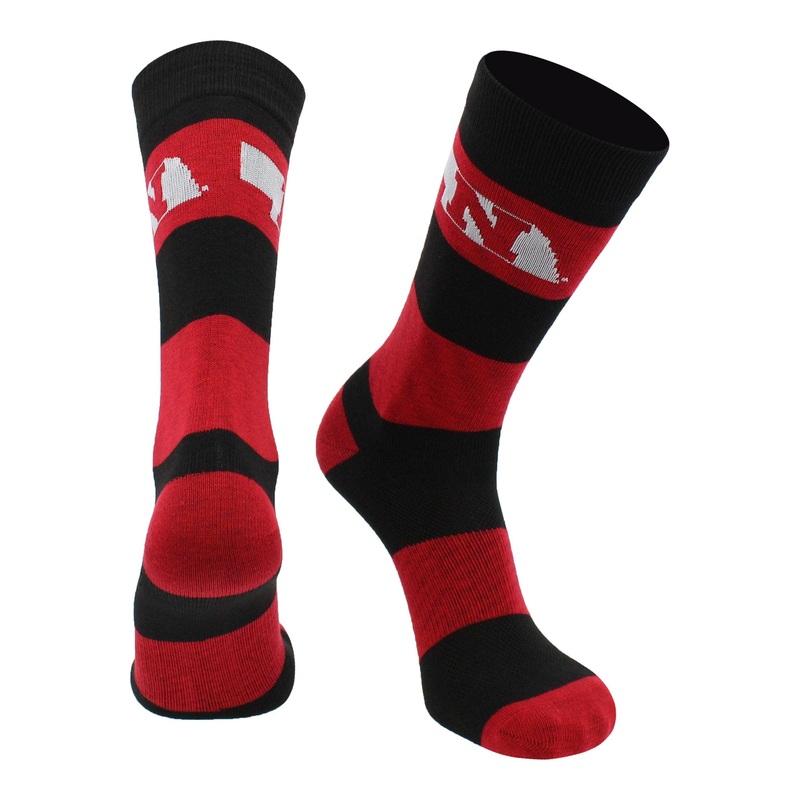 Nebraska Cornhuskers Socks Game Day Striped Crew Socks