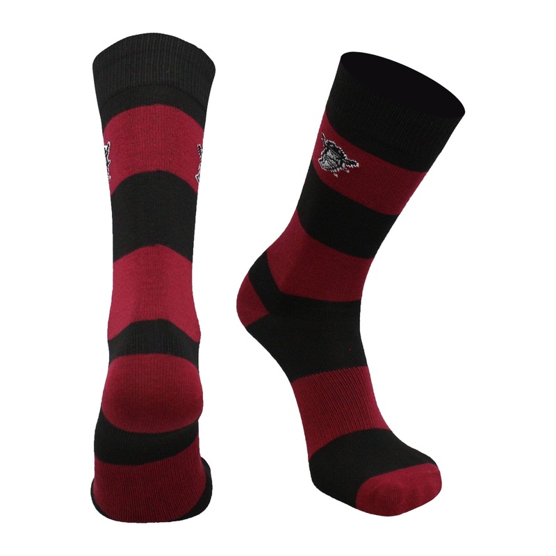 New Mexico State Aggies Socks Game Day Striped Crew Socks