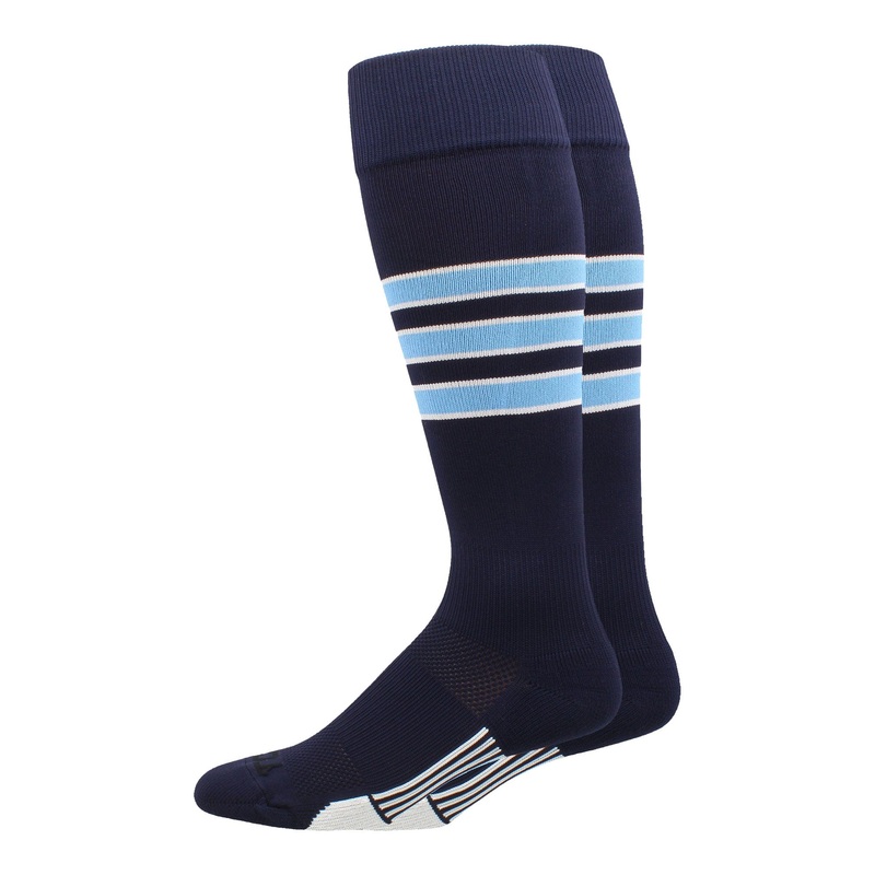 Striped Baseball Socks Over the Calf Dugout Pattern D