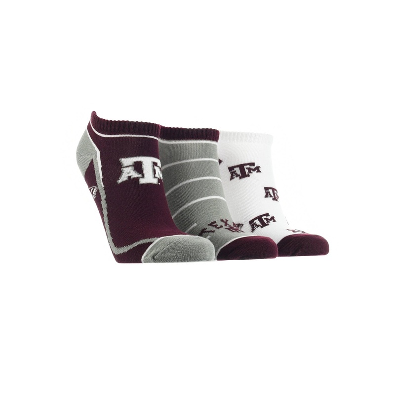 Texas A&M Aggies No Show Socks Full Field 3 Pack