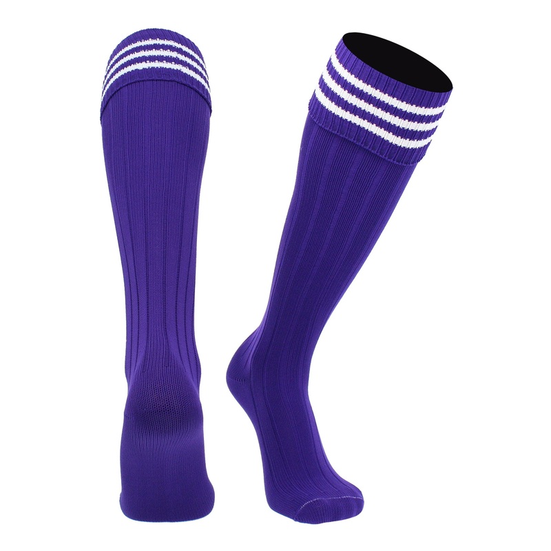 Euro Style 3 Stripe Soccer Socks With Fold Down Top