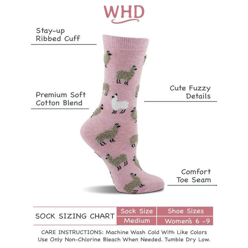 WHD Cute Fuzzy Llama Socks for Women