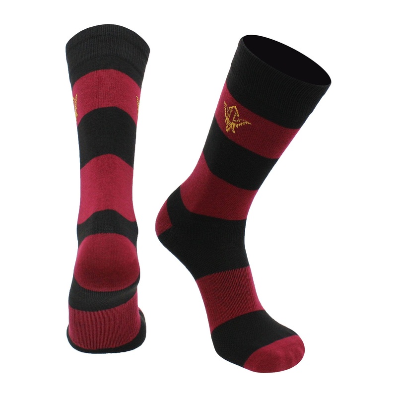ASU Sun Devils Socks Game Day Striped Crew Socks