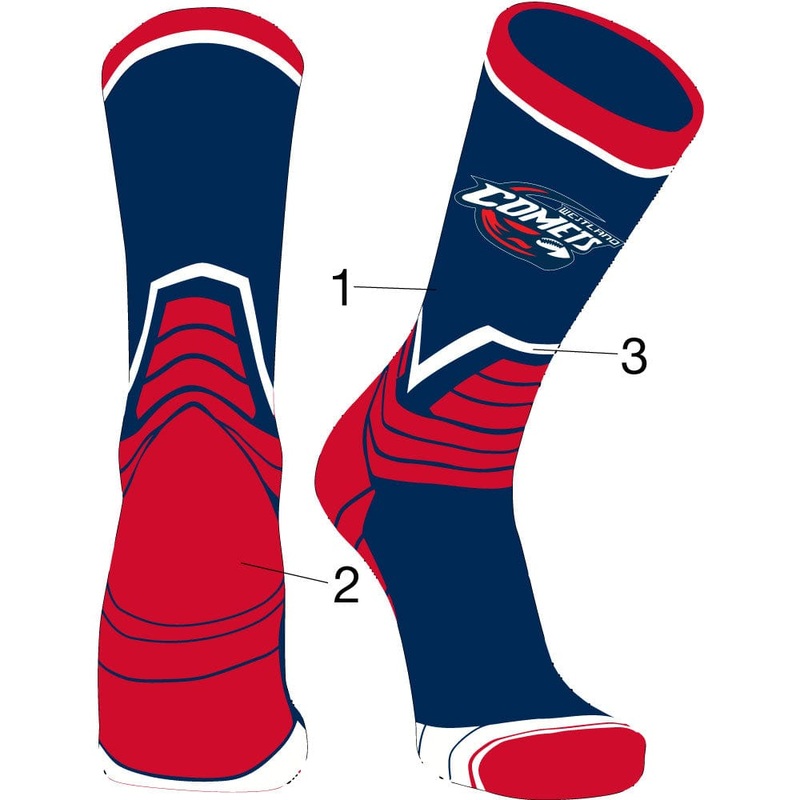 Custom Victory Crew Socks|Main/HeelToe/Accents|Large|Medium|Small|X-Large