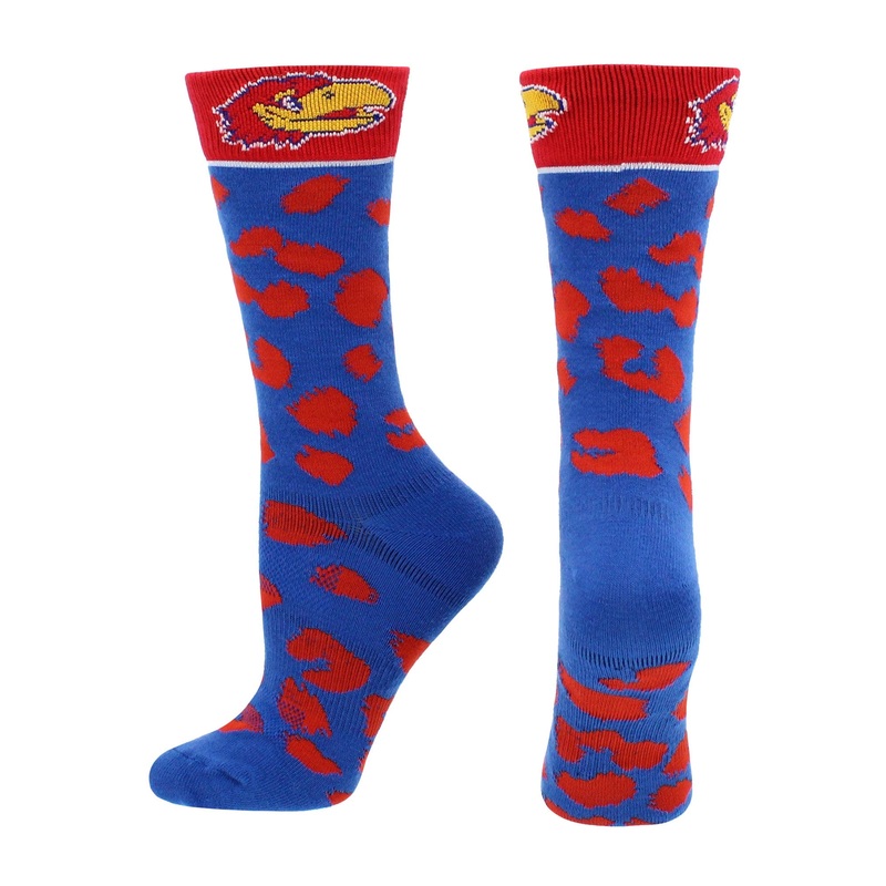 KU Kansas Jayhawks Socks Womens Savage Crew Socks
