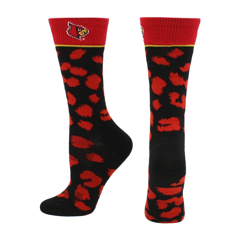 Louisville Cardinals Socks Womens Savage Crew Socks