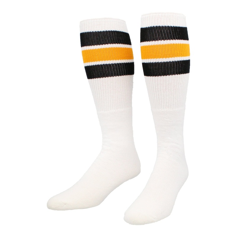 Retro 3 Stripe OTC Tube Socks|Columbia Blue/Scarlet|Red/Black|Royal/Gold|Navy/Gold|Maroon/Gold|Kelly Green/Gold|Purple/Gold|Navy/Orange|Columbia Blue|Black|Cardinal|Maroon|Kelly Green|Navy|Red|Purple|Royal/Red|Gold|Royal|Dark Green|Dark Green/Gold|Orange|
