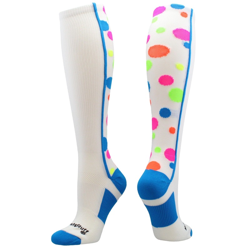 Crazy Socks with Dots Over the Calf Socks Multi Colors