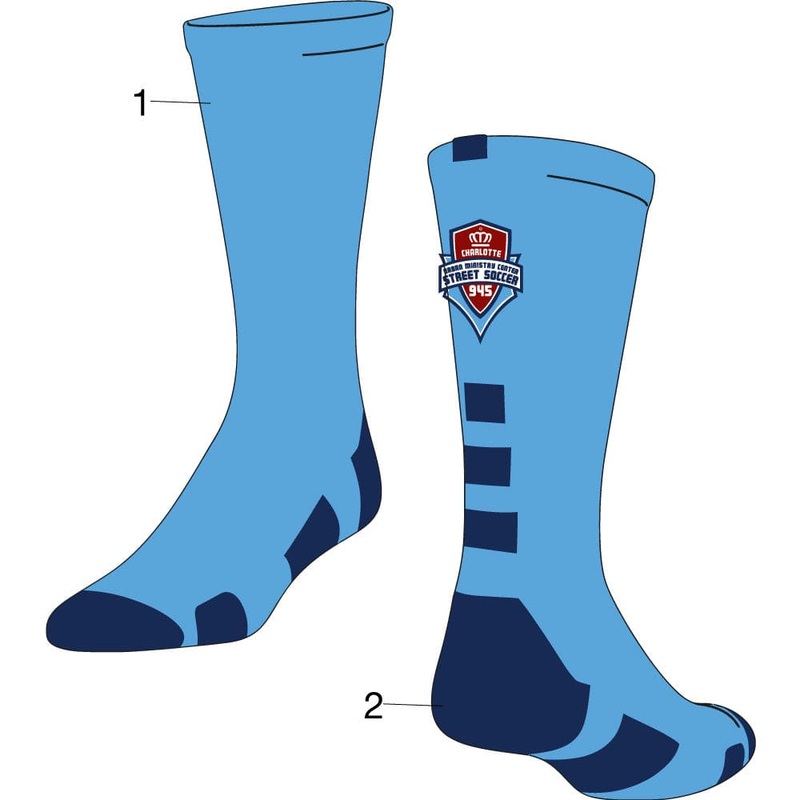 Custom Baseline Crew Socks|Front/Accents|Large|Medium|Small|X-Large