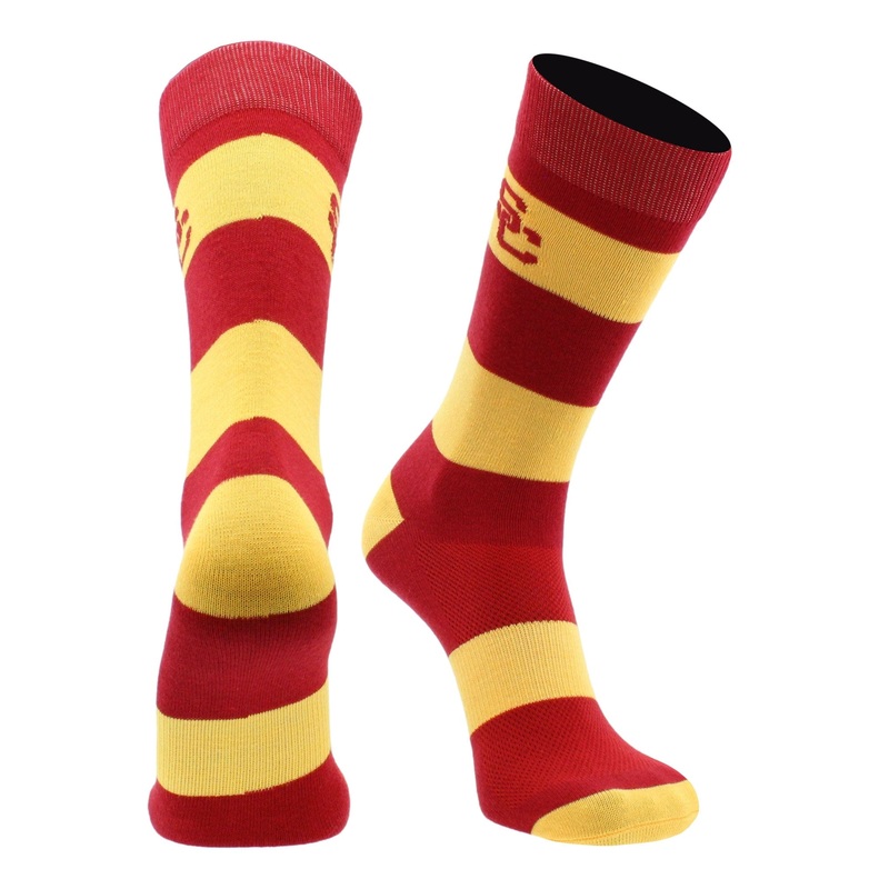 USC Trojans Socks Game Day Striped Crew Socks