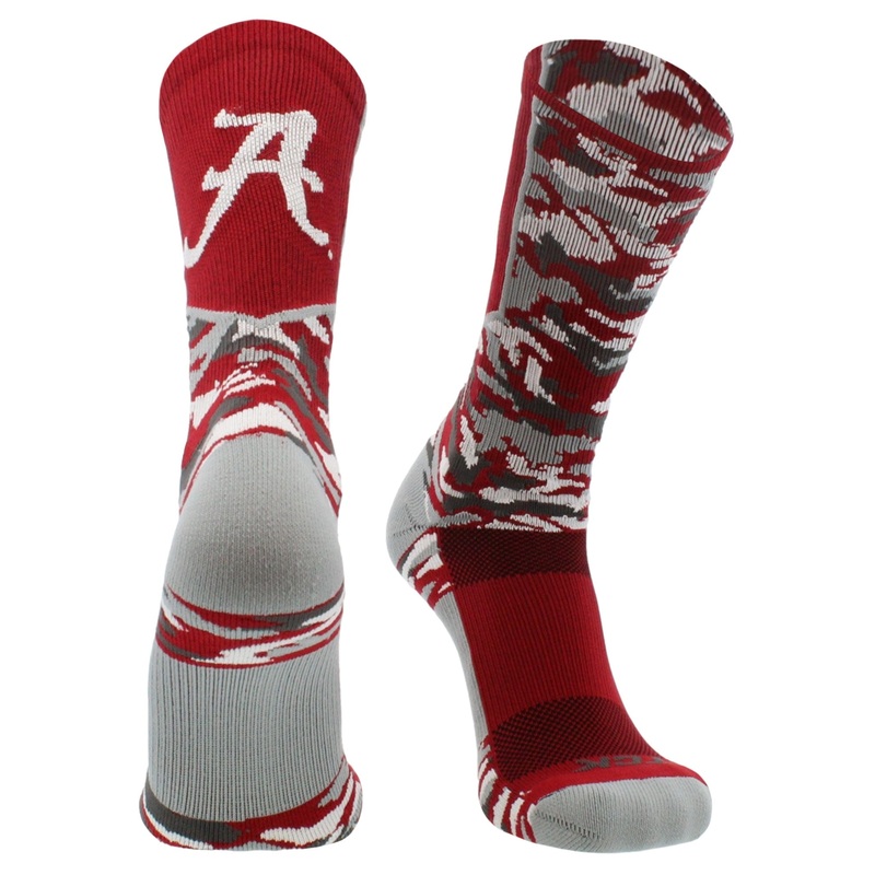 Alabama Crimson Tide Woodland Camo Crew Socks