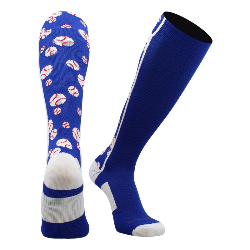 Crazy Baseball Socks with Baseballs over the calf