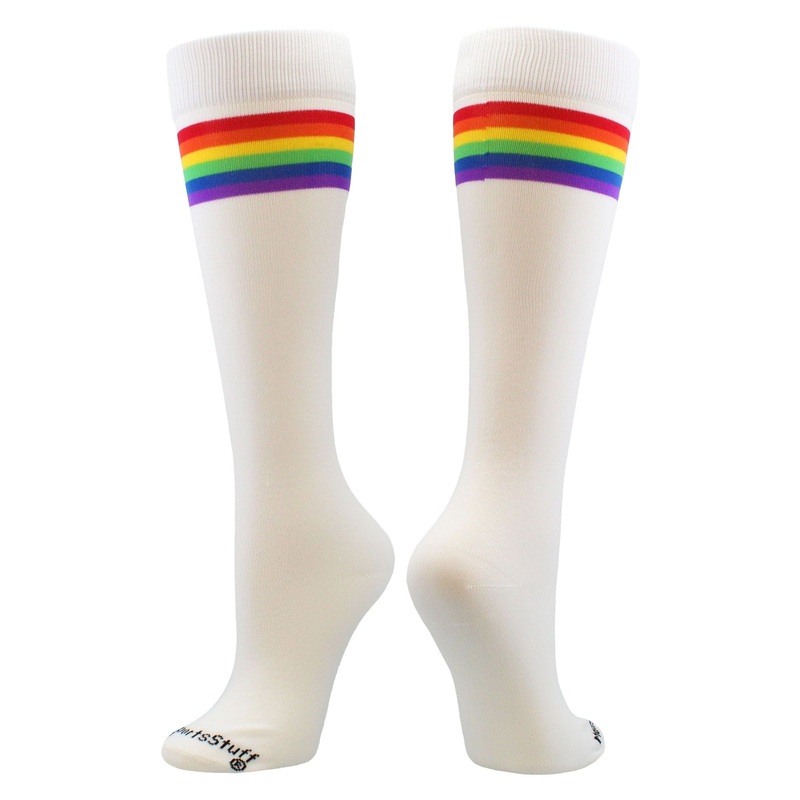Crazy Retro Rainbow Socks with Stripes For Soccer Softball