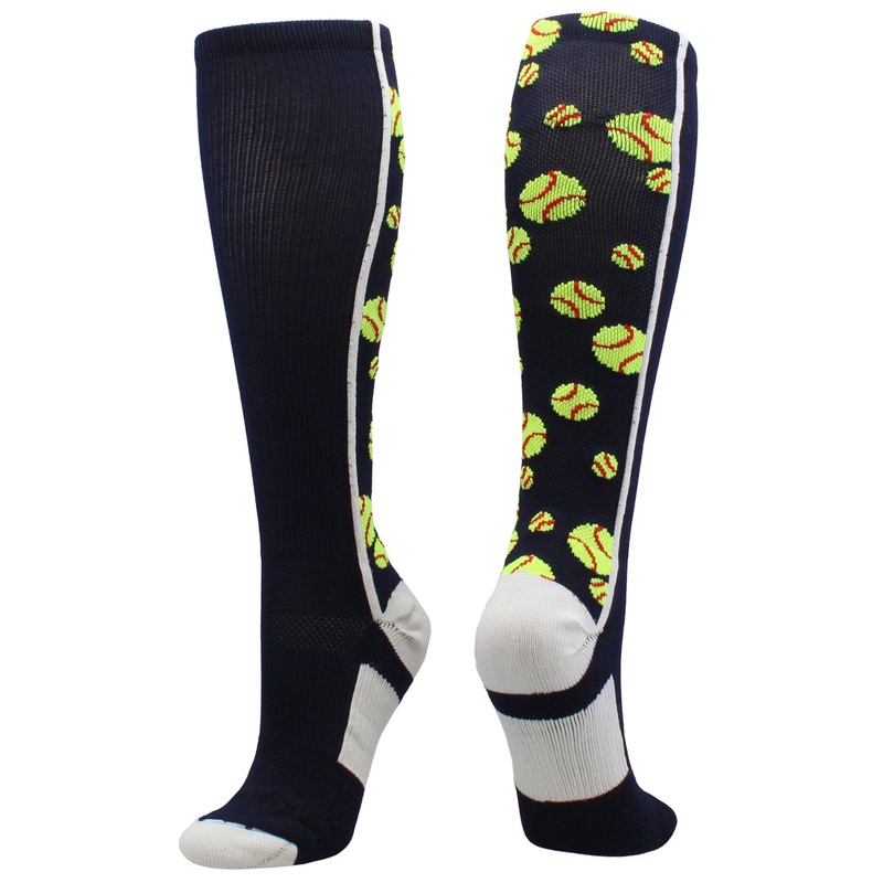 Crazy Softball Socks with Softballs over the calf (multiple colors)