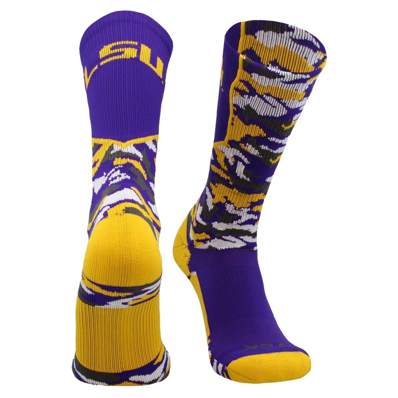 LSU Tigers Woodland Camo Crew Socks