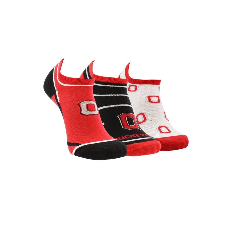 Ohio State Buckeyes No Show Socks Full Field 3 Pack