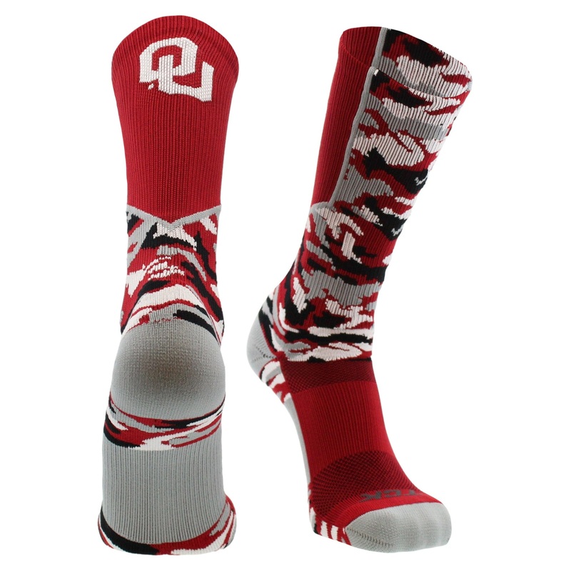 Oklahoma Sooners Woodland Camo Crew Socks