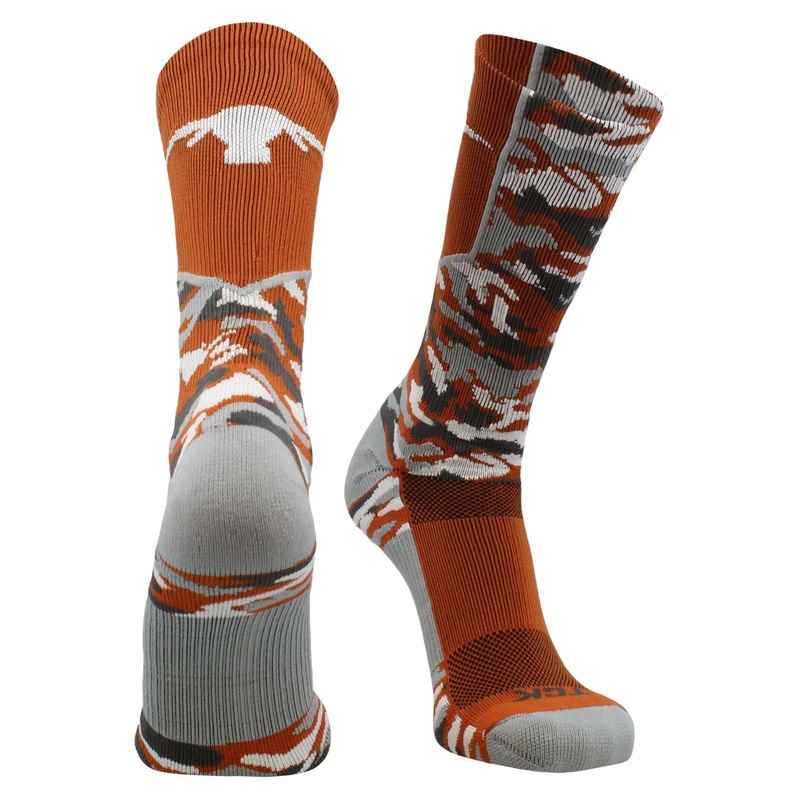 Texas Longhorns Woodland Camo Crew Socks
