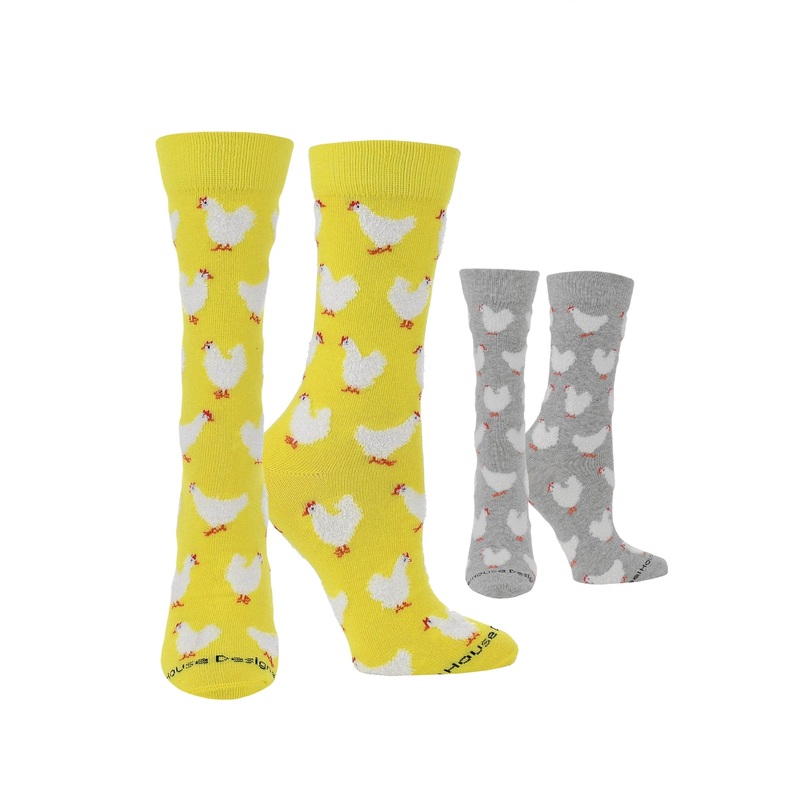 Fuzzy Chicken Socks | Cute Chicken Socks for Women | Crew Length