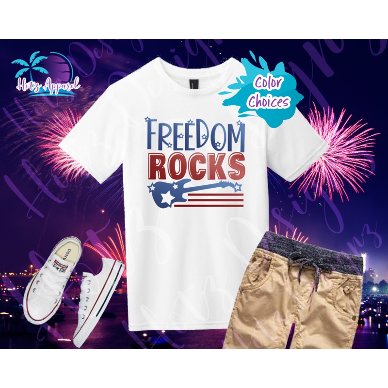 4th of July – Freedom Rocks Boys’ Shirt