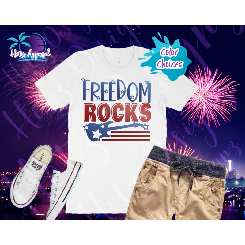 4th of July -Freedom Rocks Men’s Shirt