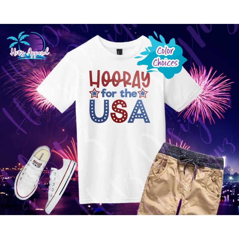 4th of July – Hooray for the USA Boys’ Shirt