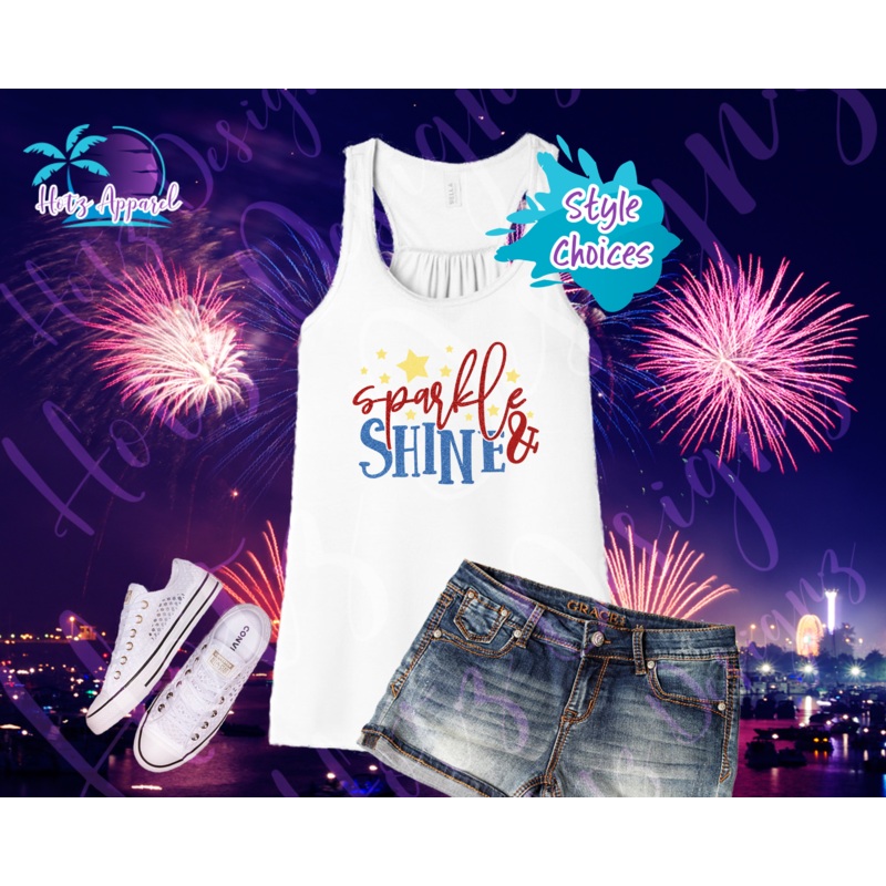 4th of July – Sparkle and Shine Women’s  Tank Top / Shirt