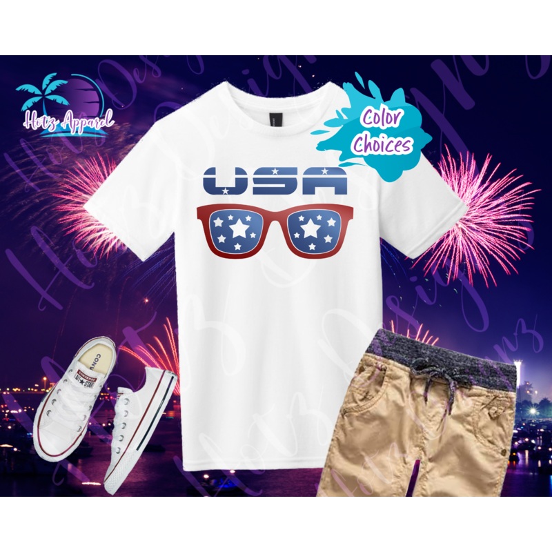 4th of July – USA Sunglasses Boys’ Shirt