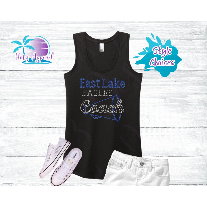 East Lake Cheer Coach Women’s Rhinestone Tank Top / Shirt