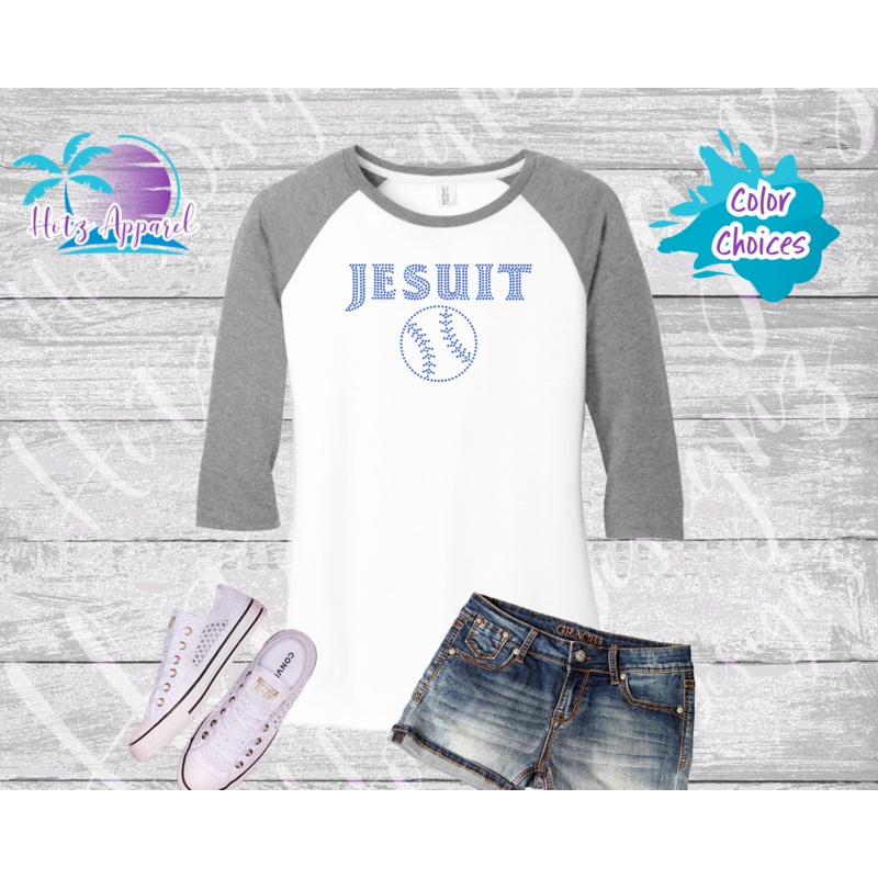 Jesuit Baseball Rhinestone Tops