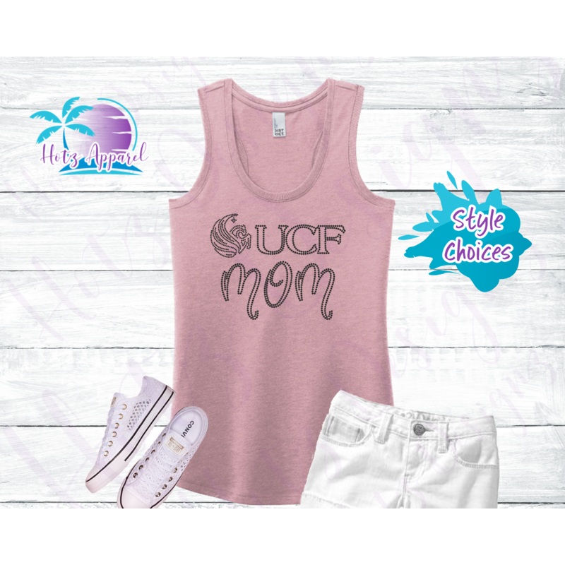 UCF Mom Pegasus Women’s Cosmo Rhinestone Tank Top / Shirt – Pink