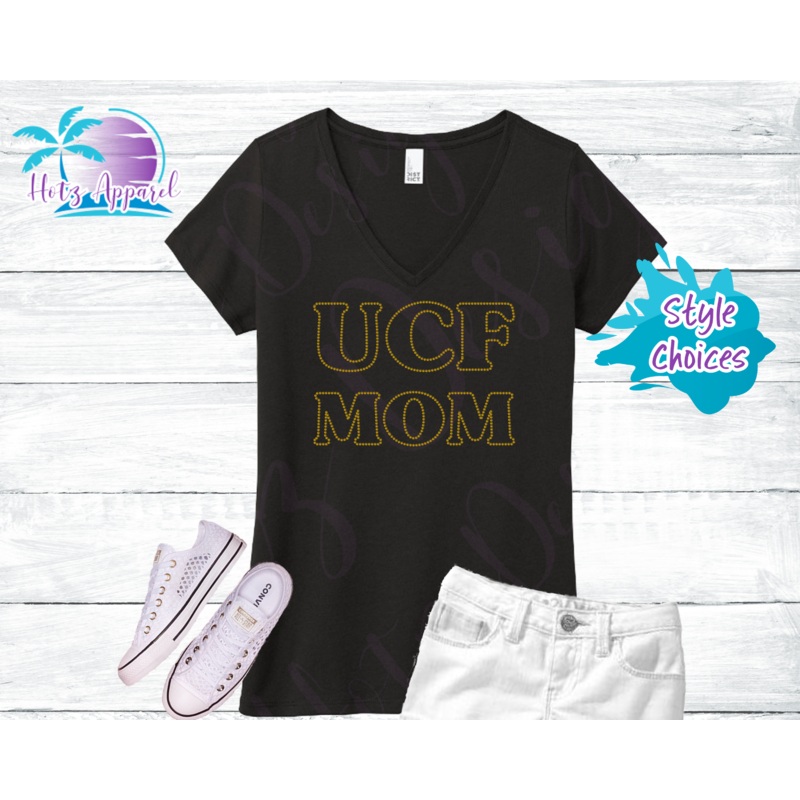 UCF Mom Women’s Topaz Rhinestone Tank Top / Shirt – Black