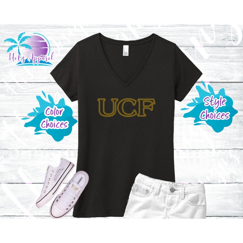 UCF Women’s Topaz Rhinestone Tank Top / Shirt – Black
