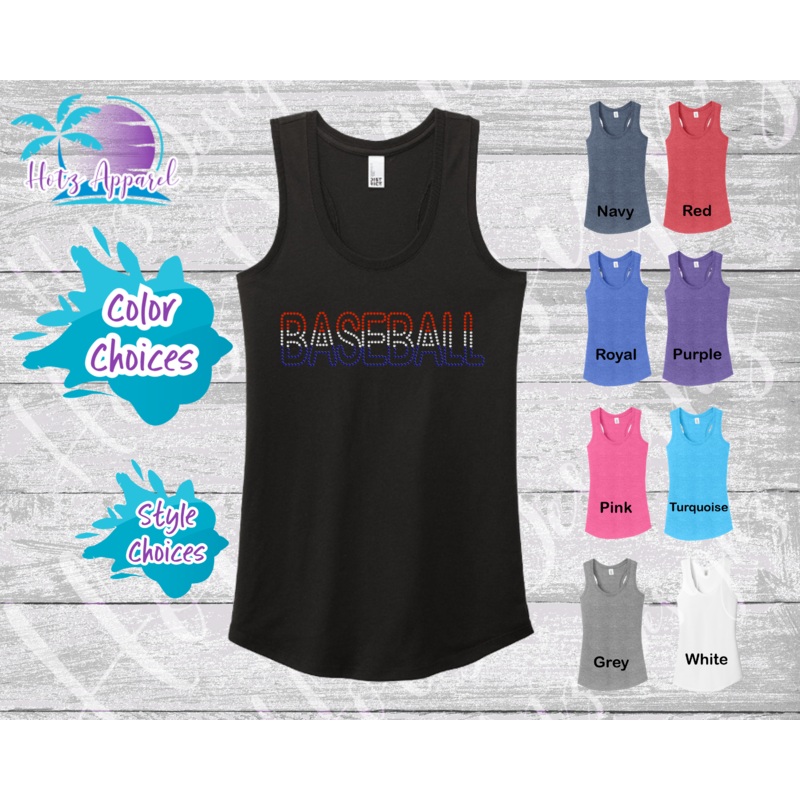 Baseball Women’s Rhinestone Tank Top / Shirt