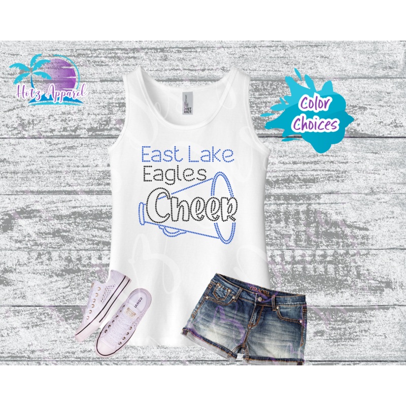 East Lake Cheer Megaphone Girls’ Rhinestone Tank Top