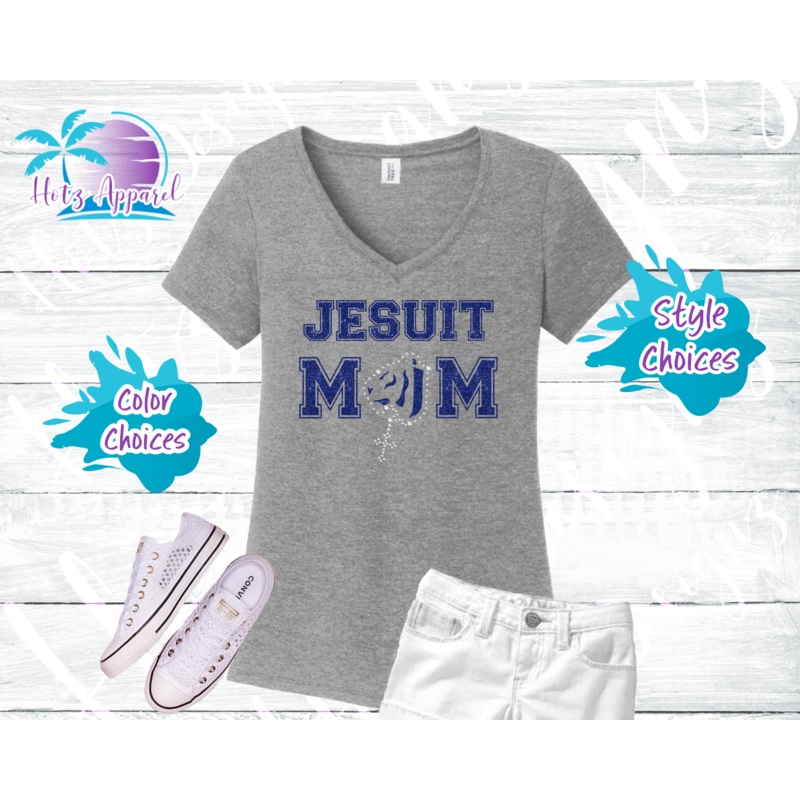 Jesuit Rosary Mom Tiger Glitter & Rhinestone Tops