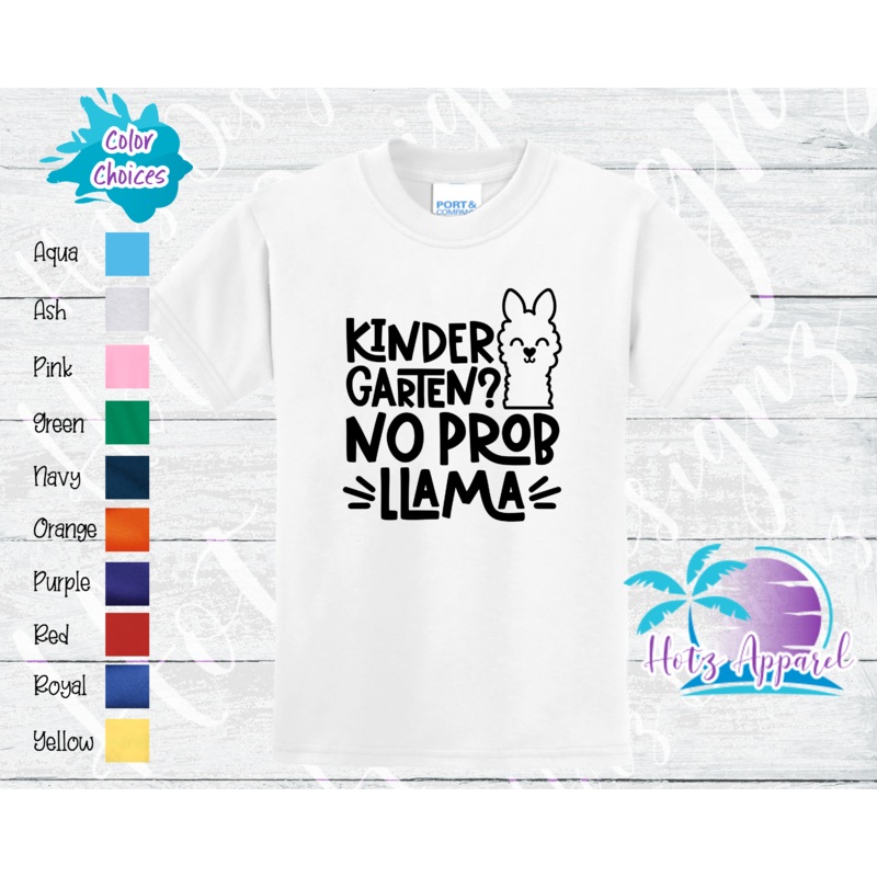 School No Prob llama (K-5th)|XS|S|M|L|XL|K|1st|2nd|3rd|4th|5th