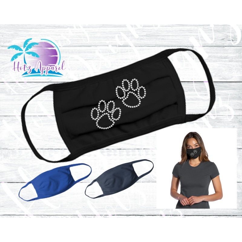 Dog Paw Rhinestone Mask