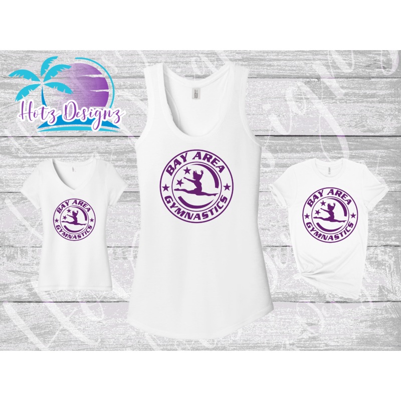 Bay Area Gymnastics Logo White Shirts